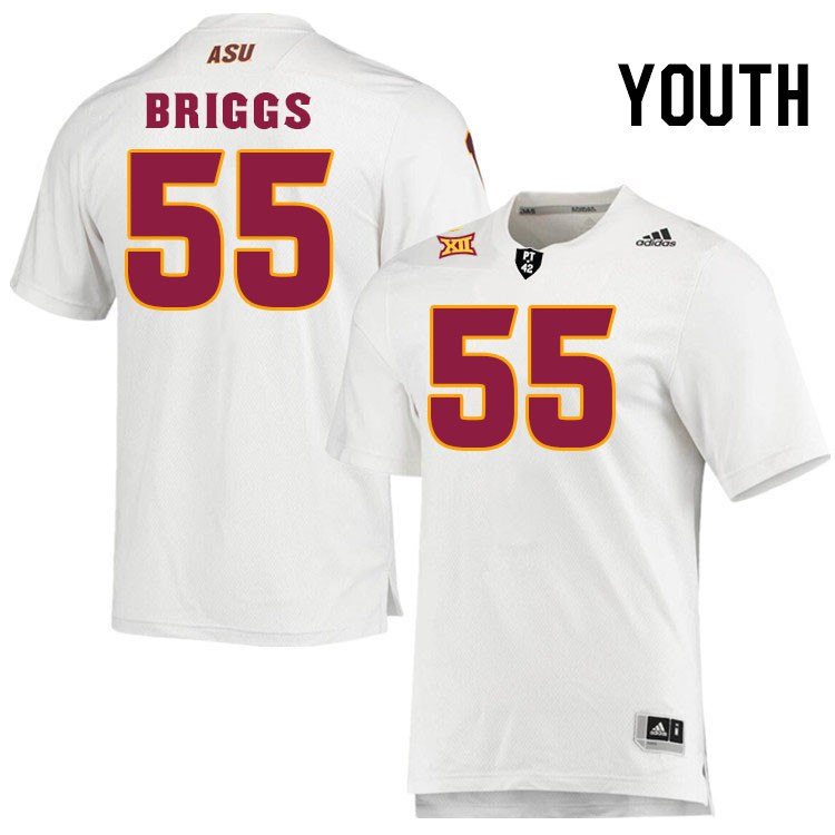 Youth #55 Cade Briggs Arizona State Sun Devils College Football Jerseys Stitched-White